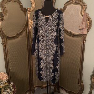 Sunny Leigh. Size Large (runs small). Jersey Shift Sheath. Long Sleeve. B82.